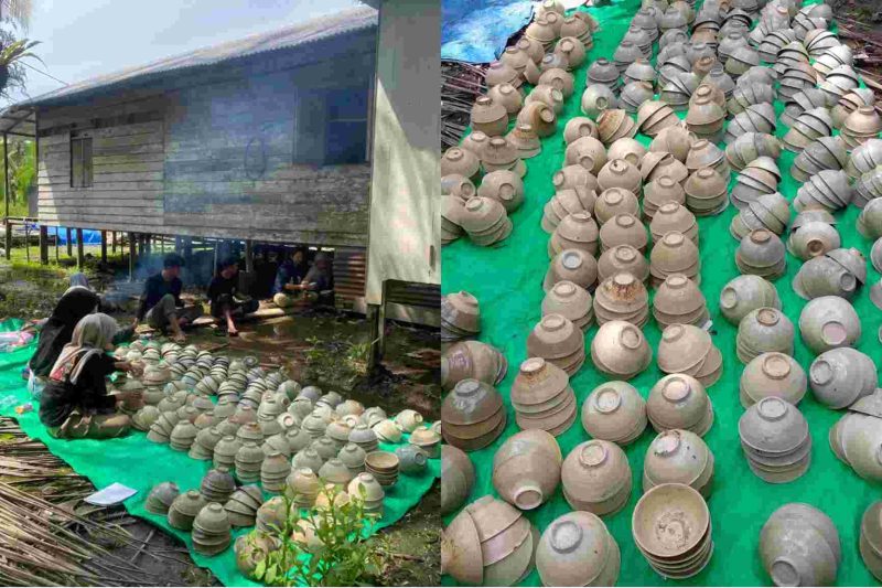 Foto:  930 buah keramik kuno di Parit Kerbau, Desa Mekar Alam, Kecamatan Seberang Kota, Kabupaten Tanjab Barat.