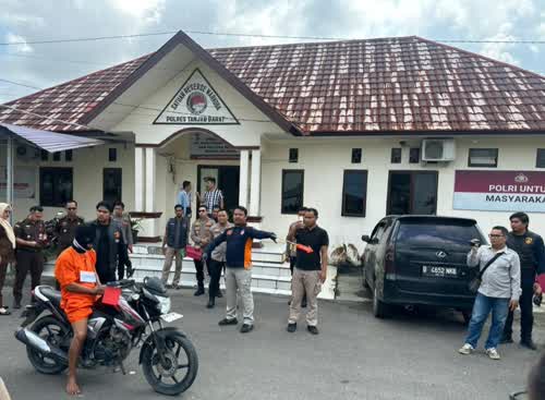 Polres Tanjab Barat Gelar Rekonstruksi Kasus Penembakan Sadis di Tebing Tinggi
