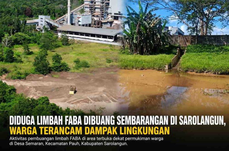 “Kondisi lokasi yang diduga menjadi tempat pembuangan limbah FABA di Desa Semaran, Kecamatan Pauh, Kabupaten Sarolangun. Terlihat material limbah di area terbuka serta aliran air di sekitar kawasan yang berpotensi terdampak pencemaran.”